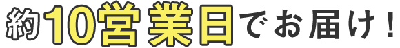 約10営業日でお届け！
